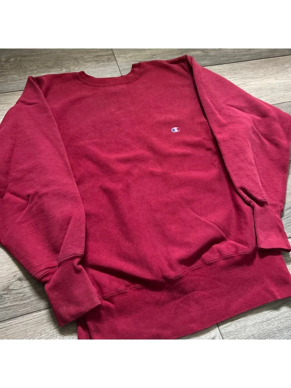 Vintage Champion Men's L Reverse Weave Crewneck Sweatshirt Red Made In USA